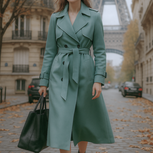 Allegra Eleganter Trenchcoat für zeitlose Auftritte - Grün