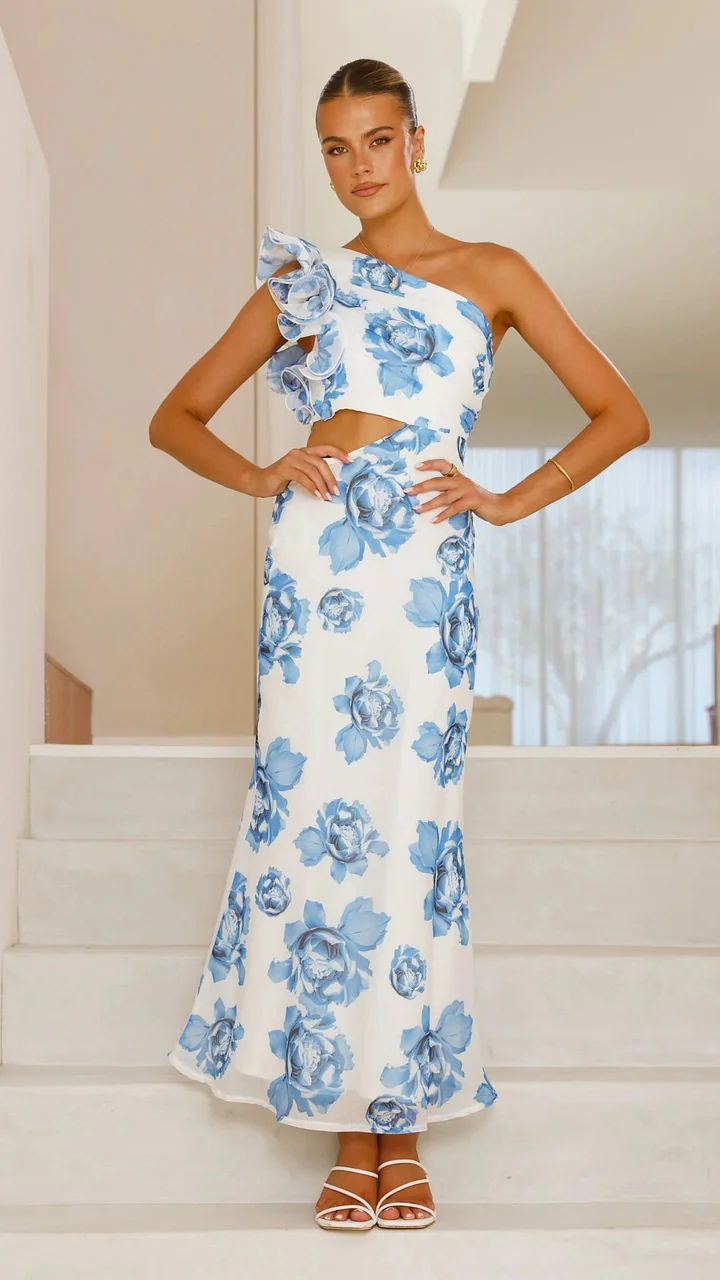 Rosa trägerloses Kleid mit Rüschen