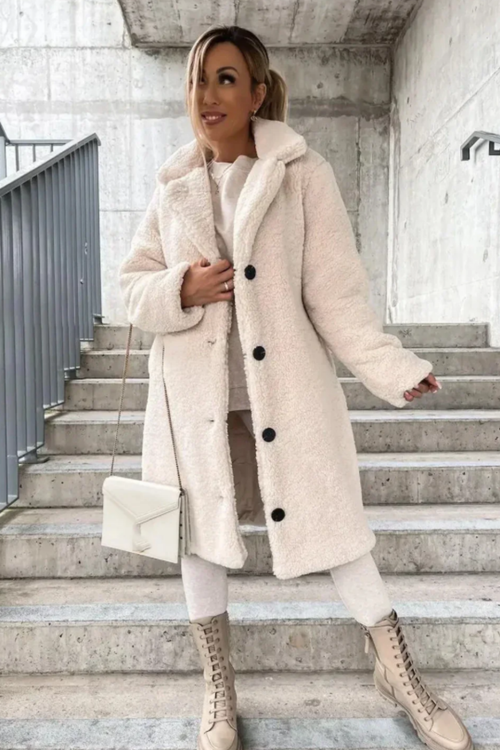 Jess Teddy Mantel -  Weiß