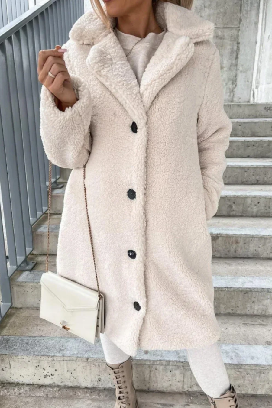 Jess Teddy Coat | White