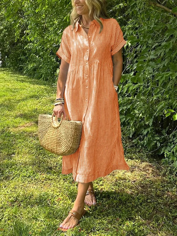 Amirah™ | Elegant Stripe Dress