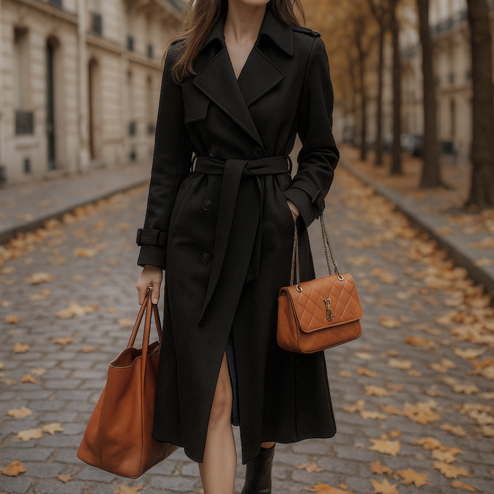 Allegra Eleganter Trenchcoat für zeitlose Auftritte - Schwarz