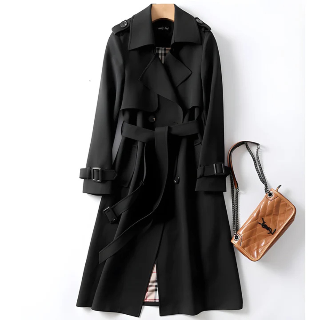 Allegra Eleganter Trenchcoat für zeitlose Auftritte - Schwarz