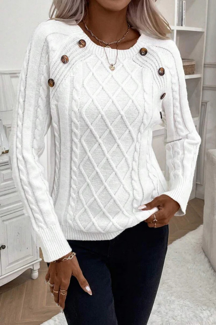 Cora | Strickpullover mit Knopfdetails