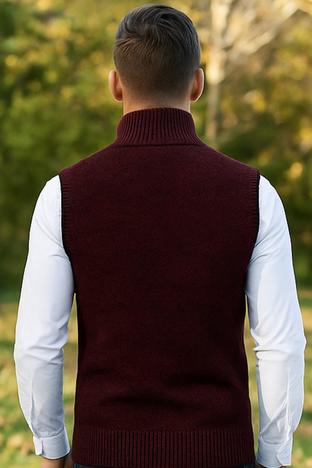 Gerald Strickweste mit Reißverschluss - Rot