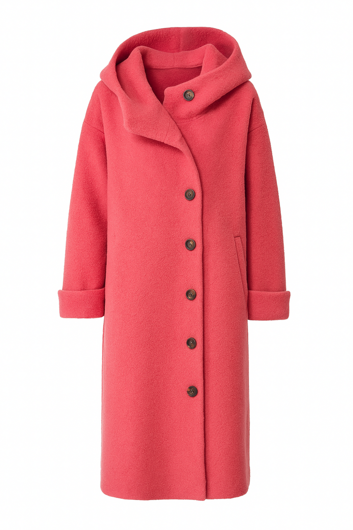 Aemie Stilvolle lange Winterjacke - Rosa