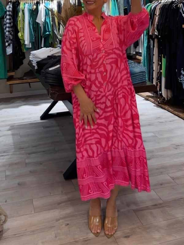 Mira | Gedrucktes Kleid mit V-Ausschnitt