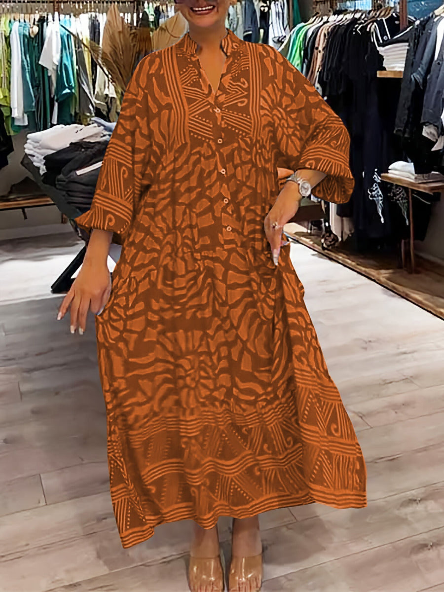 Mira Printed Cotton Midi Dress