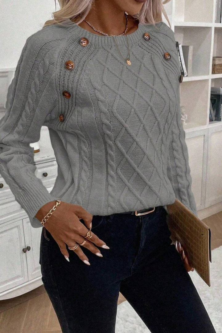 Cora | Strickpullover mit Knopfdetails