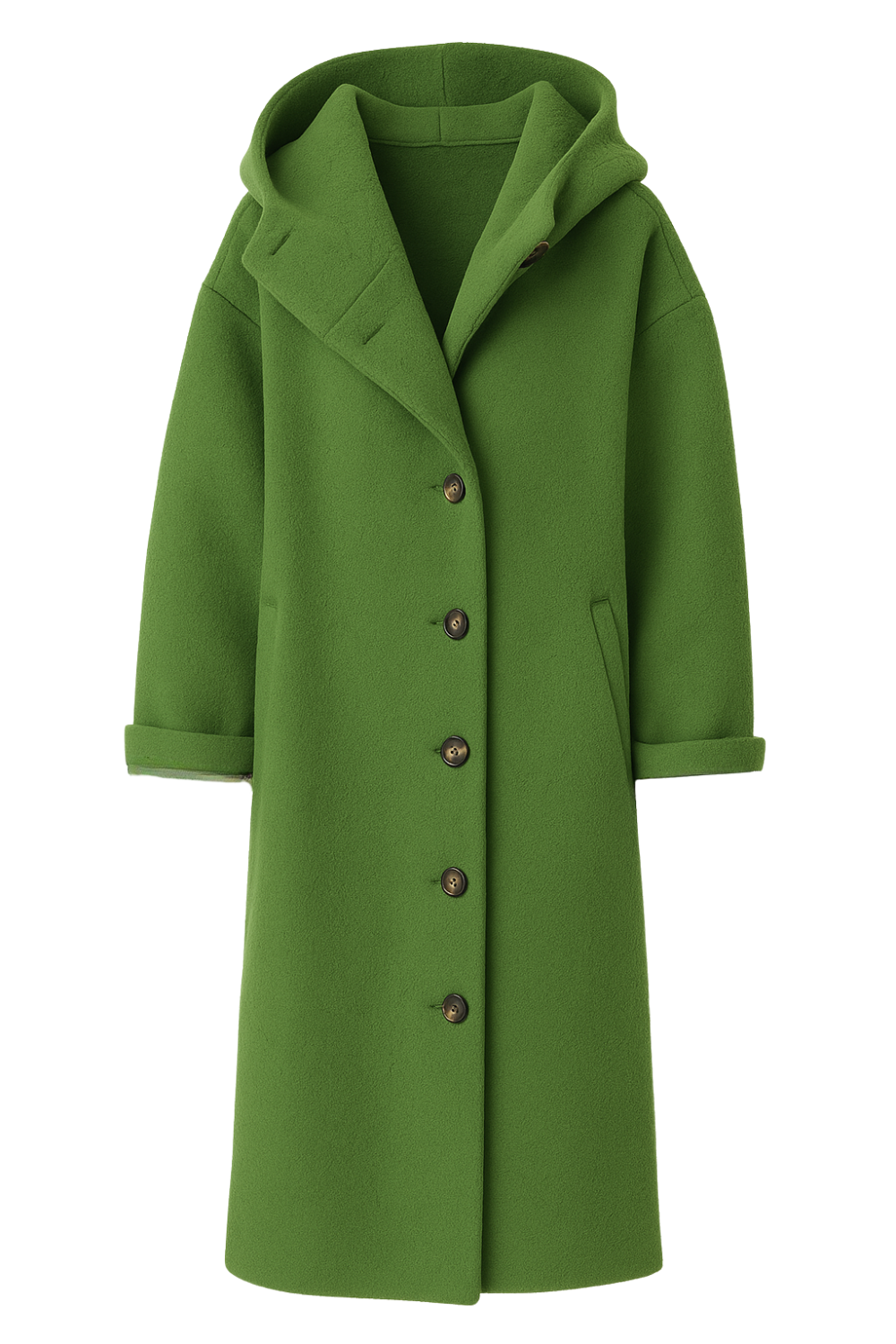 Aemie Stilvolle lange Winterjacke - Grün