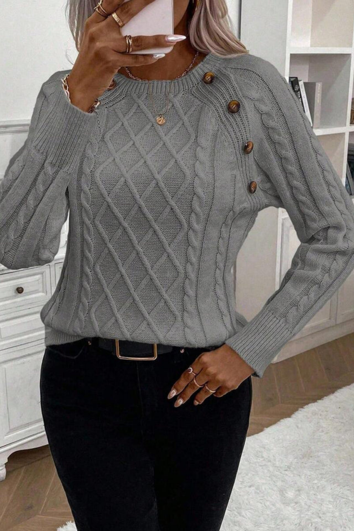 Cora | Strickpullover mit Knopfdetails