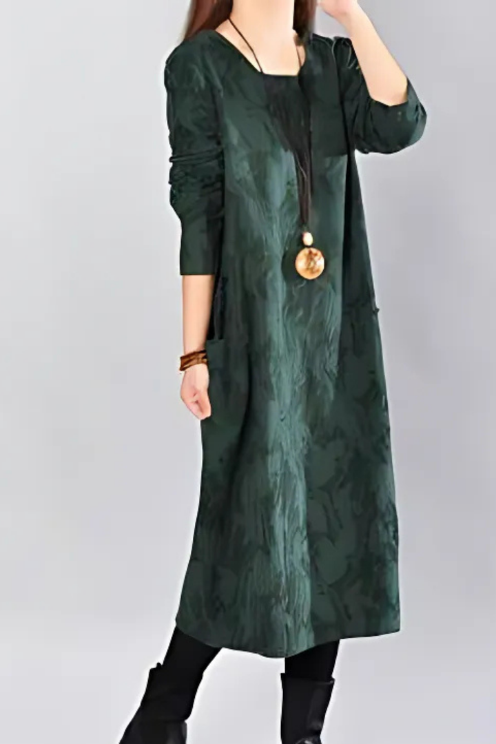 Kayla Maxikleid mit Blätterprint - Grün