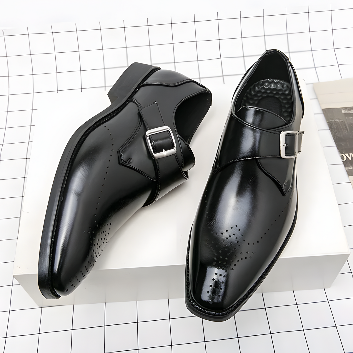 Odrin Elegante Monk-Strap Schuhe - Schwarz