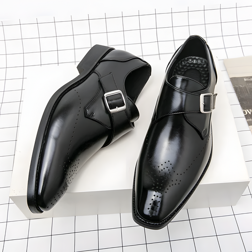 Odrin Elegante Monk-Strap Schuhe - Schwarz