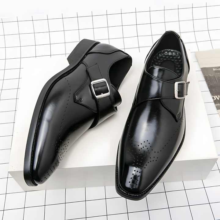 Odrin Elegante Monk-Strap Schuhe - Schwarz