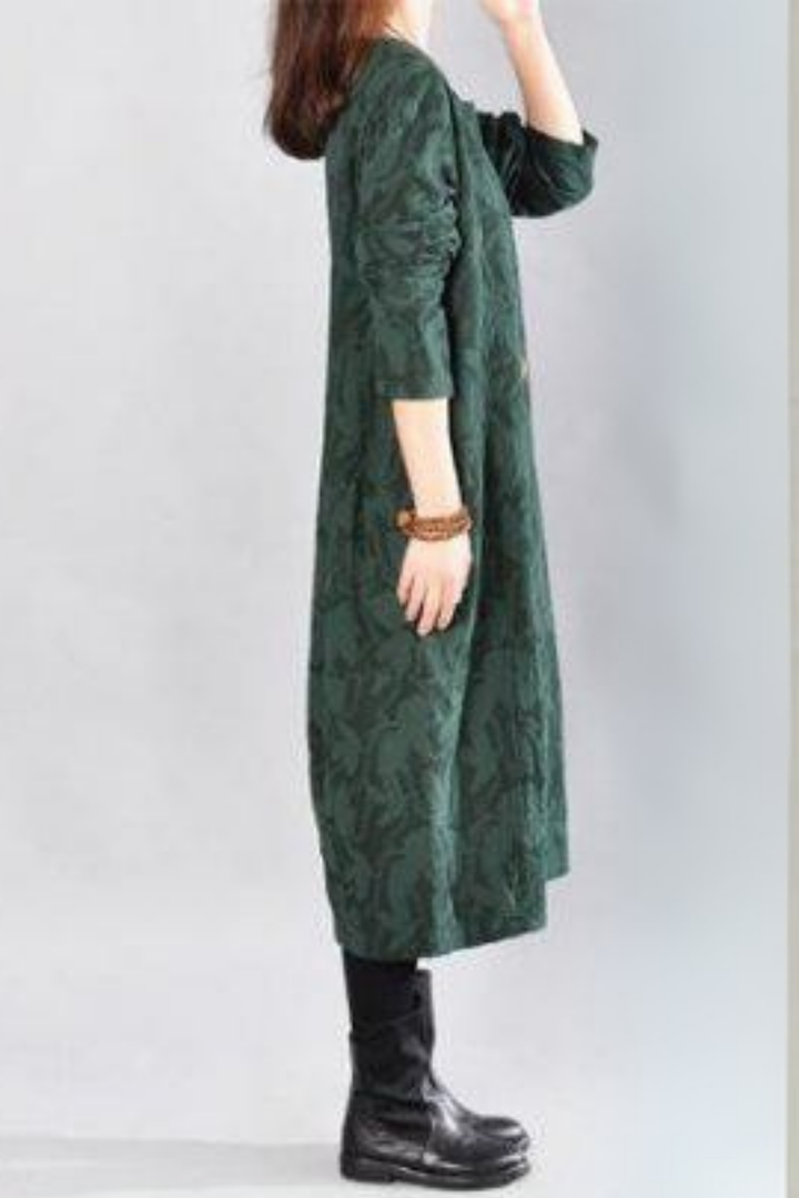 Kayla Maxikleid mit Blätterprint - Grün