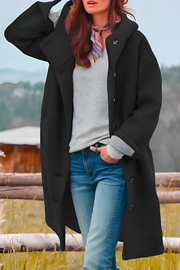 Aemie Stilvolle lange Winterjacke - Schwarz