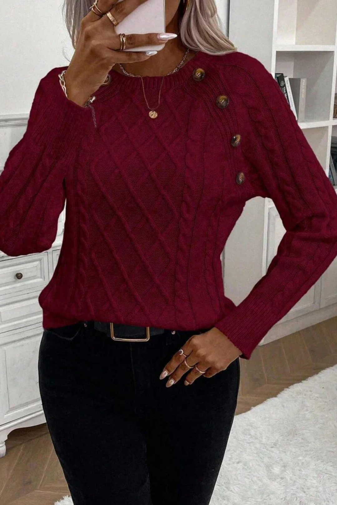 Cora | Strickpullover mit Knopfdetails