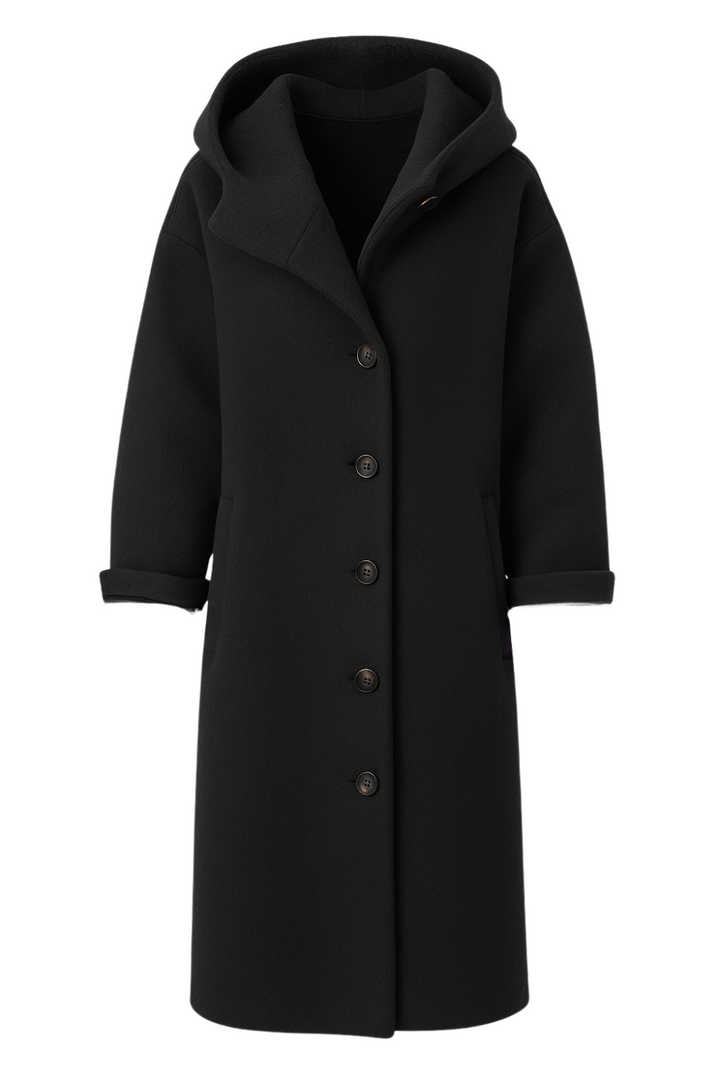 Aemie Stilvolle lange Winterjacke - Schwarz