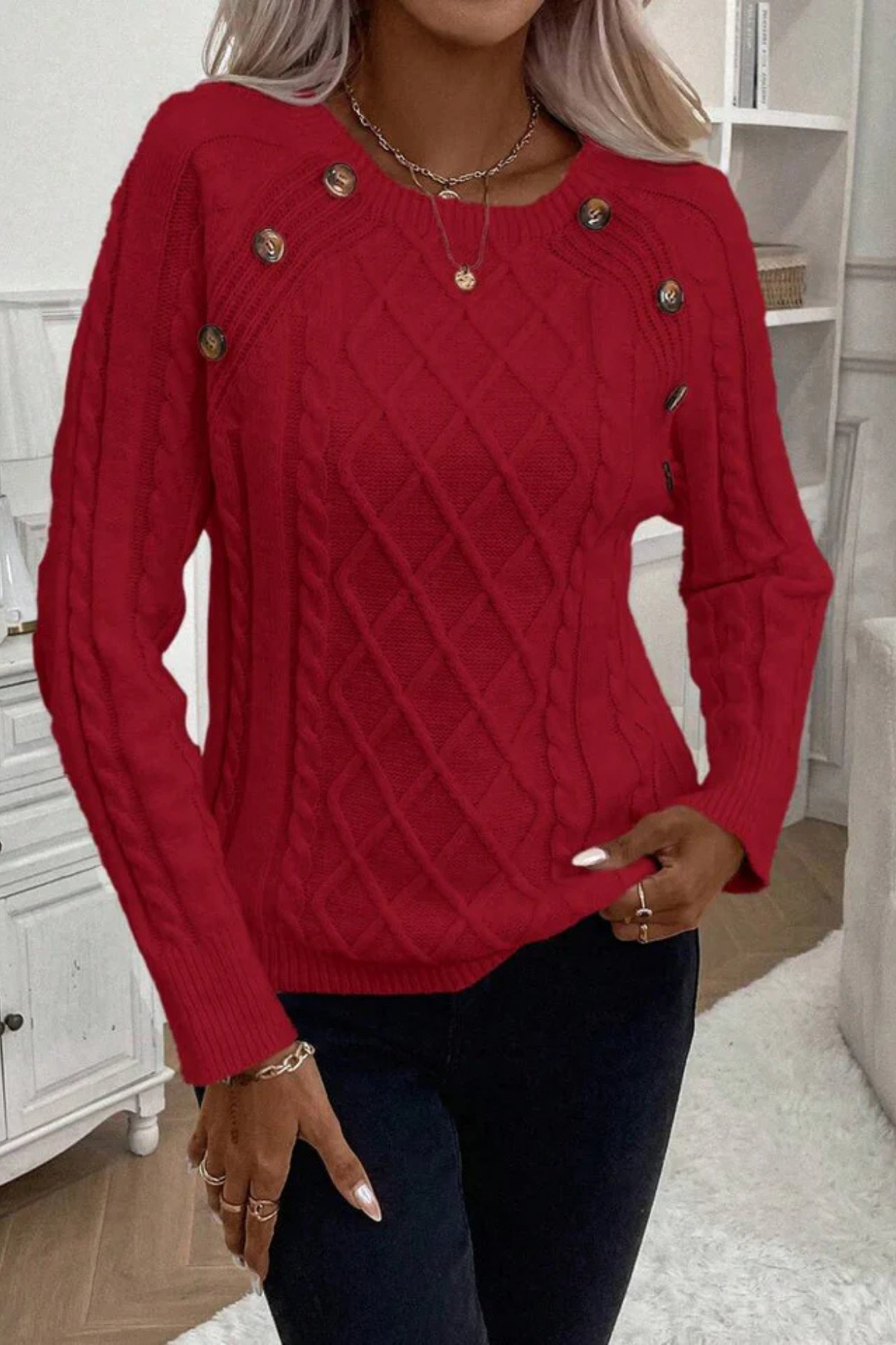 Cora | Strickpullover mit Knopfdetails