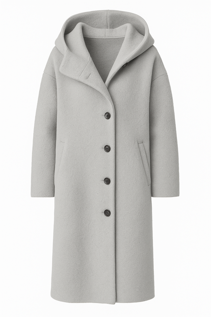 Aemie Stilvolle lange Winterjacke - Grau