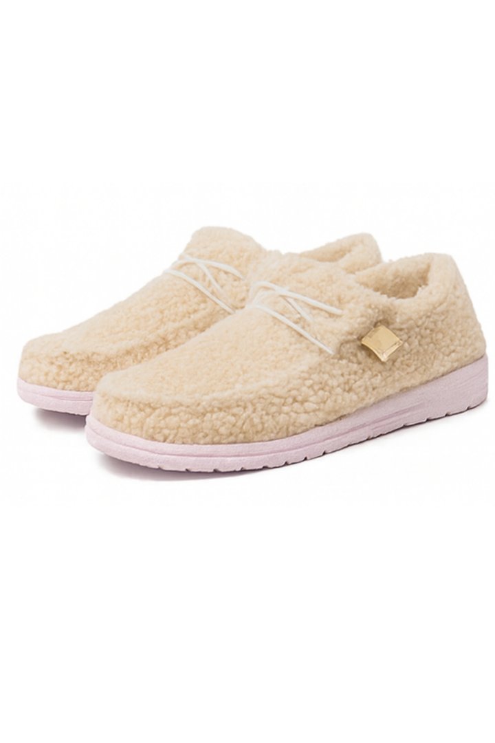 Winnie Warme Teddy Slippers - Beige