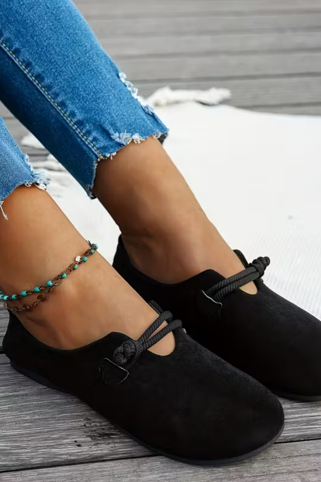 Marjorie Bequeme Slip-On Schuhe - Schwarz