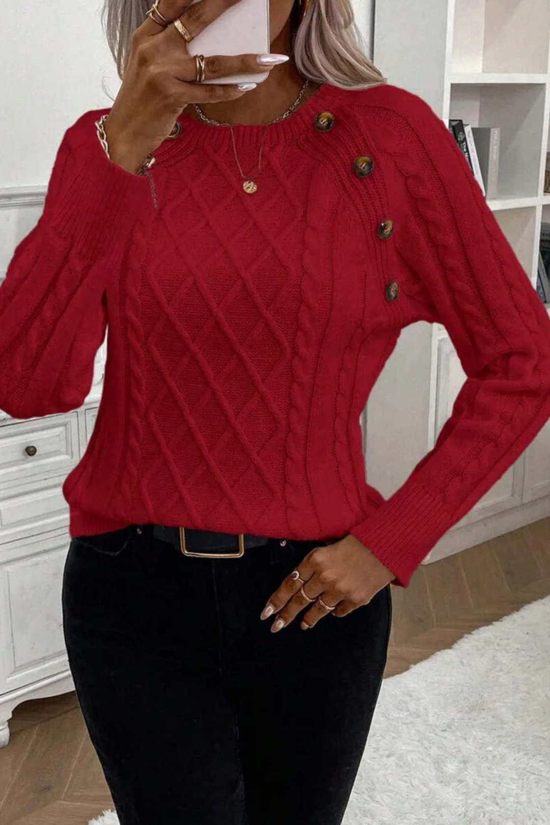 Cora | Strickpullover mit Knopfdetails