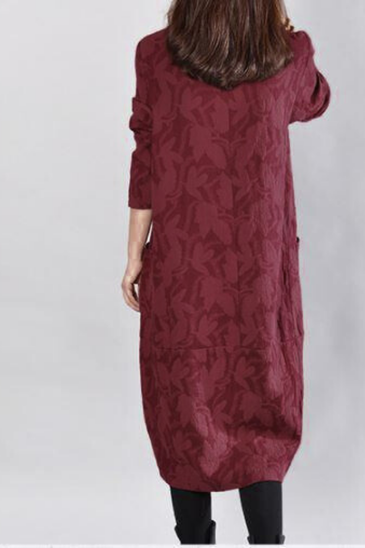 Kayla Maxikleid mit Blätterprint - Rot