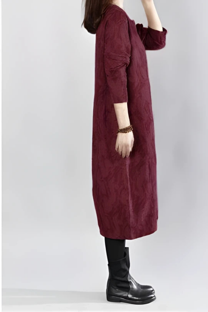 Kayla Maxikleid mit Blätterprint - Rot