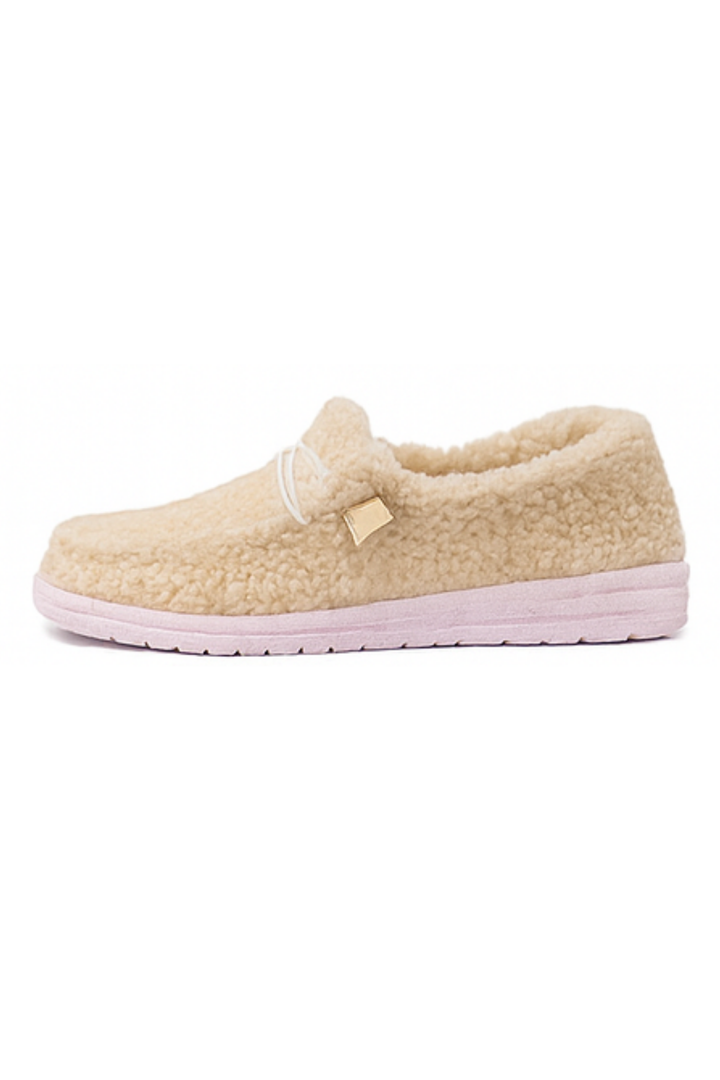 Winnie Warme Teddy Slippers - Beige