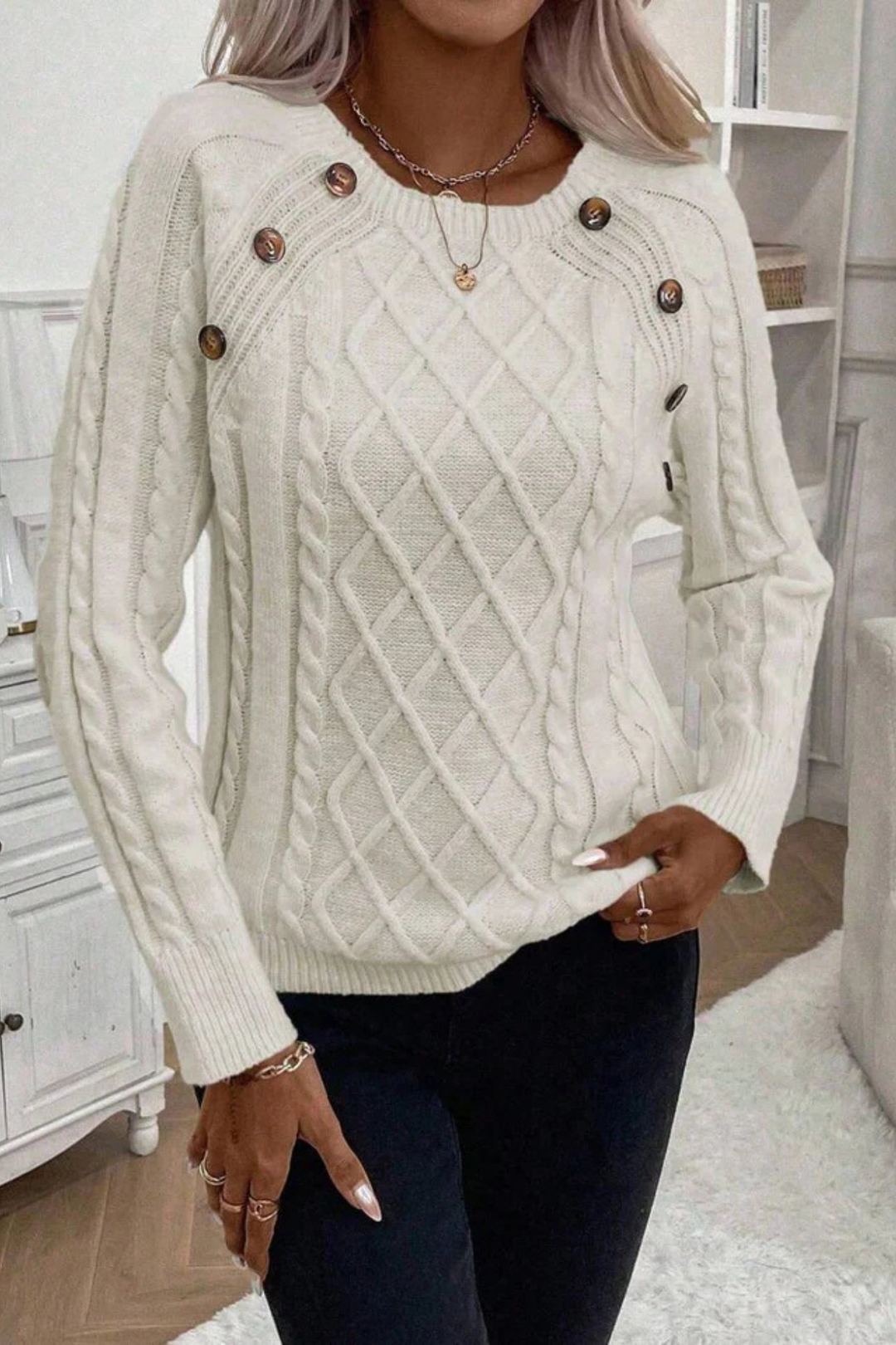 Cora | Strickpullover mit Knopfdetails