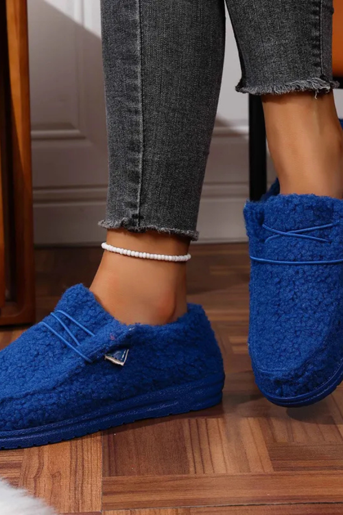 Winnie Warme Teddy Slippers - Blau