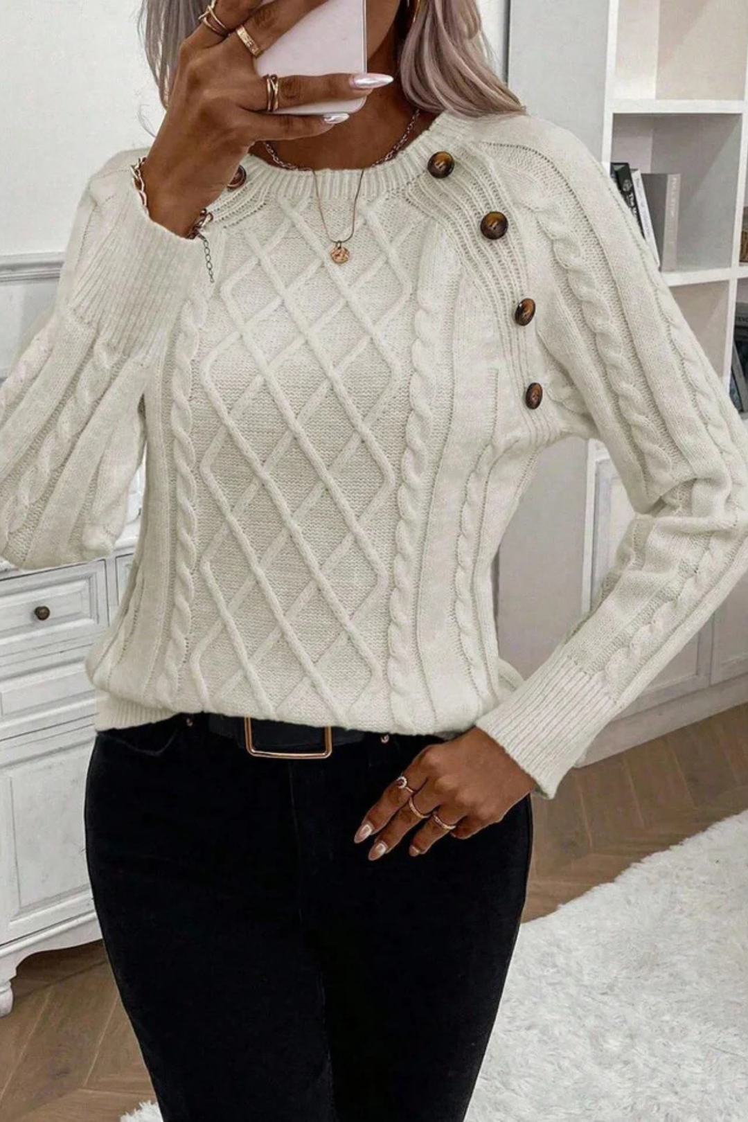 Cora | Strickpullover mit Knopfdetails