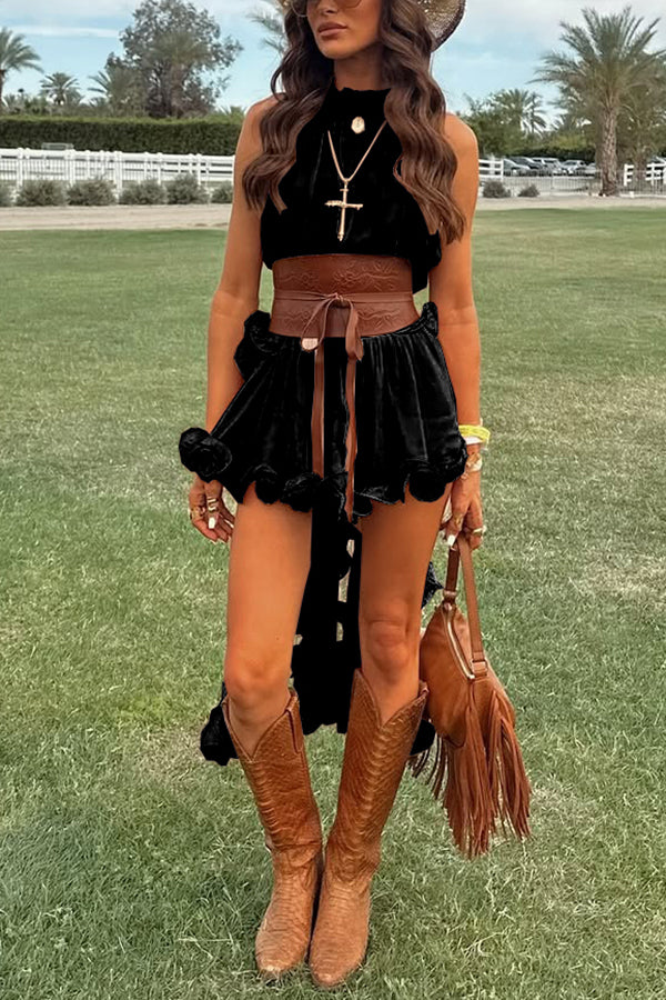 Romantic Drama – Shorts mit welligen Volants und elastischer Taille