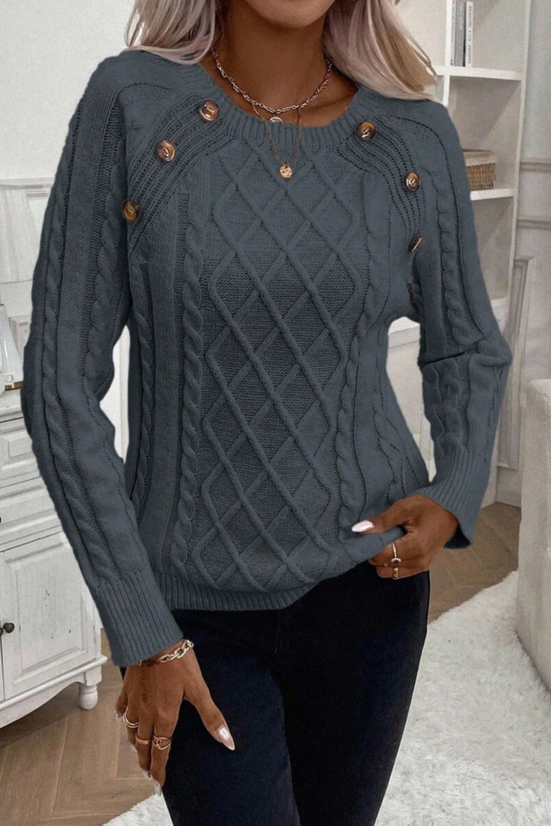 Cora | Strickpullover mit Knopfdetails