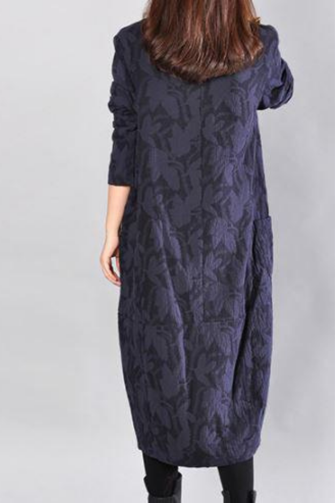 Kayla Maxikleid mit Blätterprint - Blau