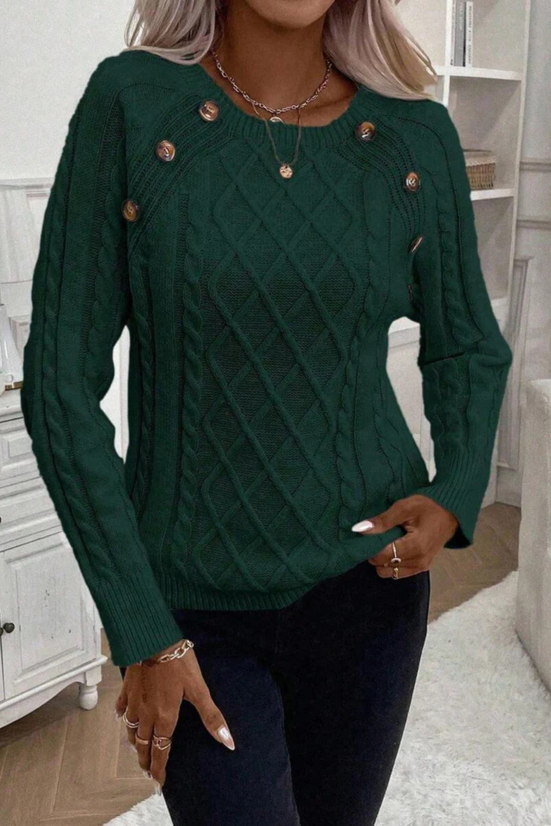 Cora | Strickpullover mit Knopfdetails