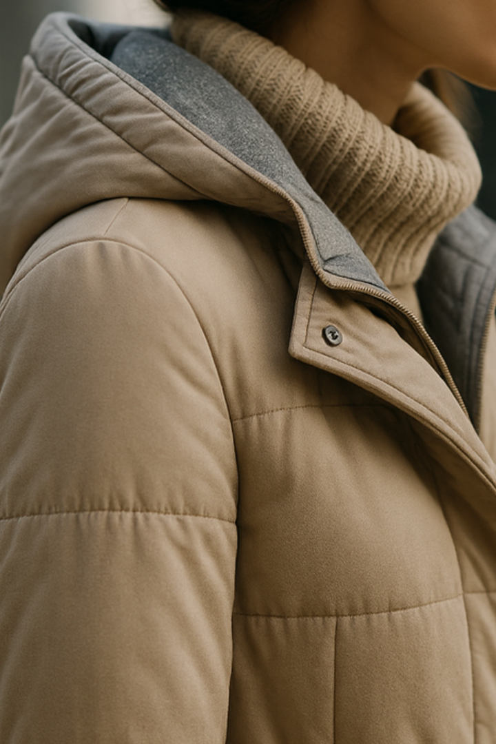 Mairah | Gepolsterte Kapuzen-Daunenjacke