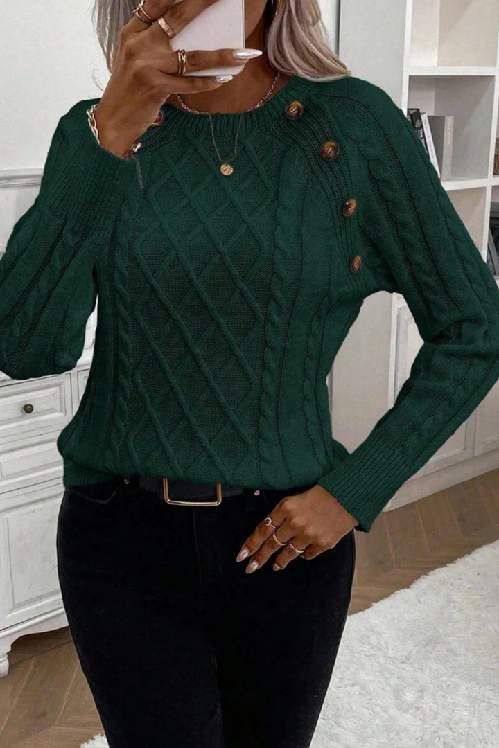 Cora | Strickpullover mit Knopfdetails