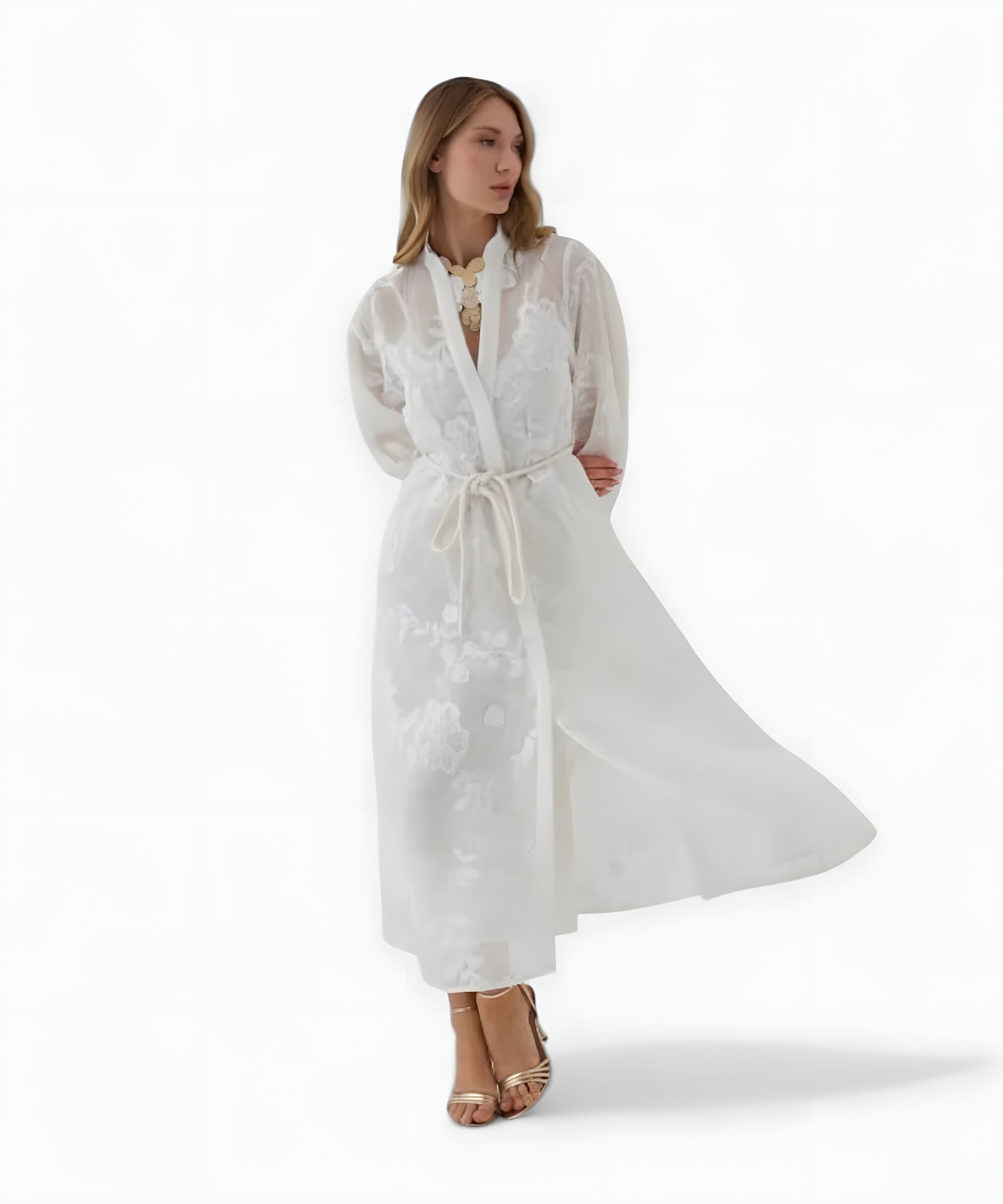 Isadora Jacquard Kleid mit modernem Charme - Weiß