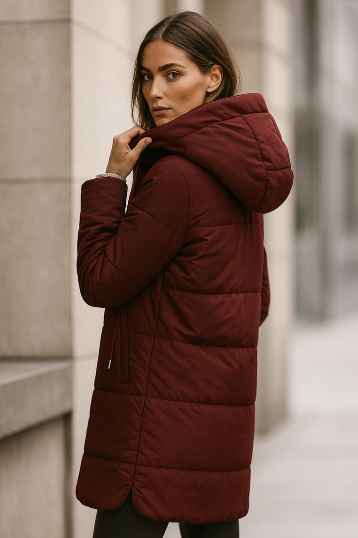 Mairah | Gepolsterte Kapuzen-Daunenjacke