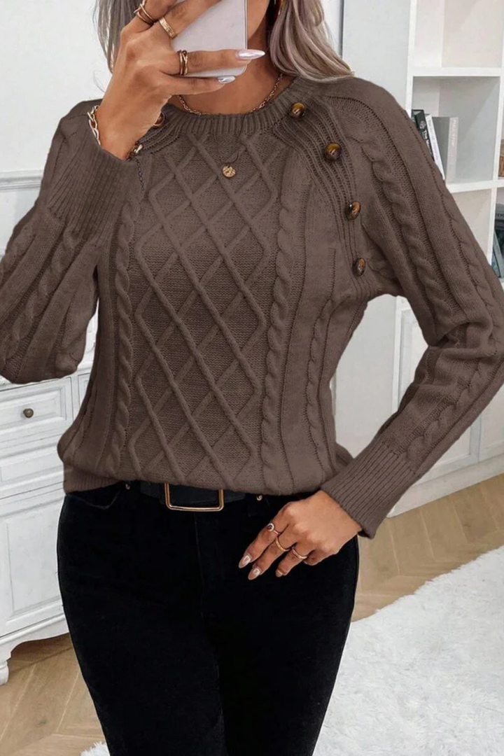 Cora | Strickpullover mit Knopfdetails