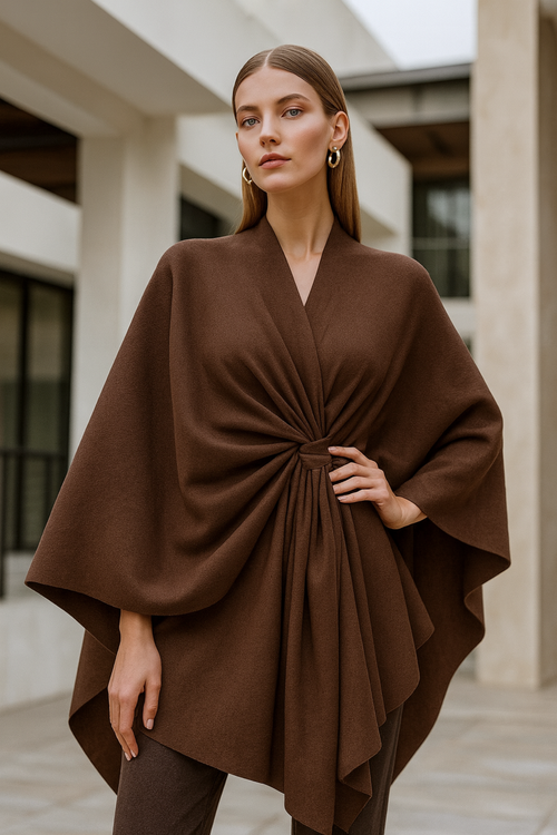 Yvonne | Eleganter Draped-Poncho