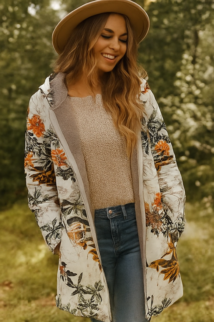 Lamelia Jacke mit Fleecefutter - Beige