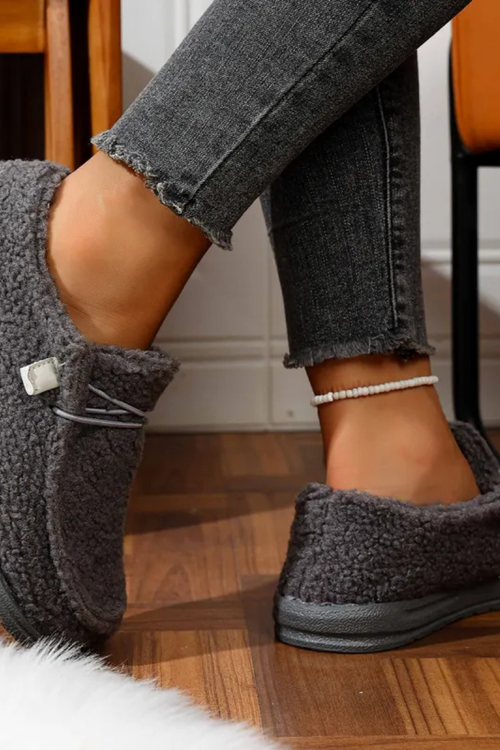 Winnie Warme Teddy Slippers - Grau