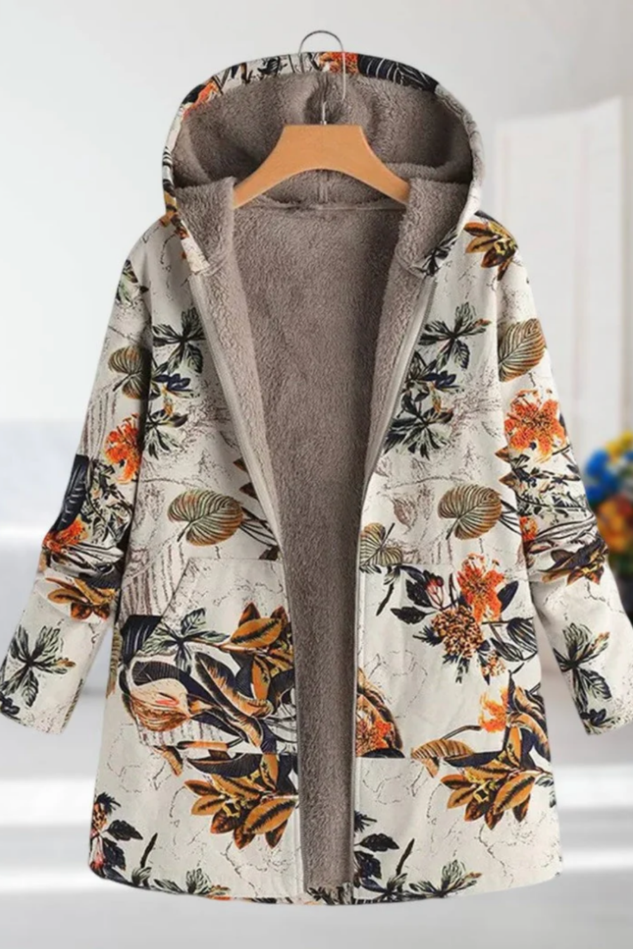 Lamelia Fleece-Lined Jacket Beige