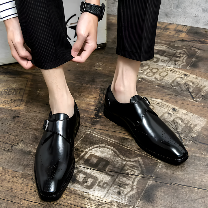 Odrin Elegante Monk-Strap Schuhe - Schwarz