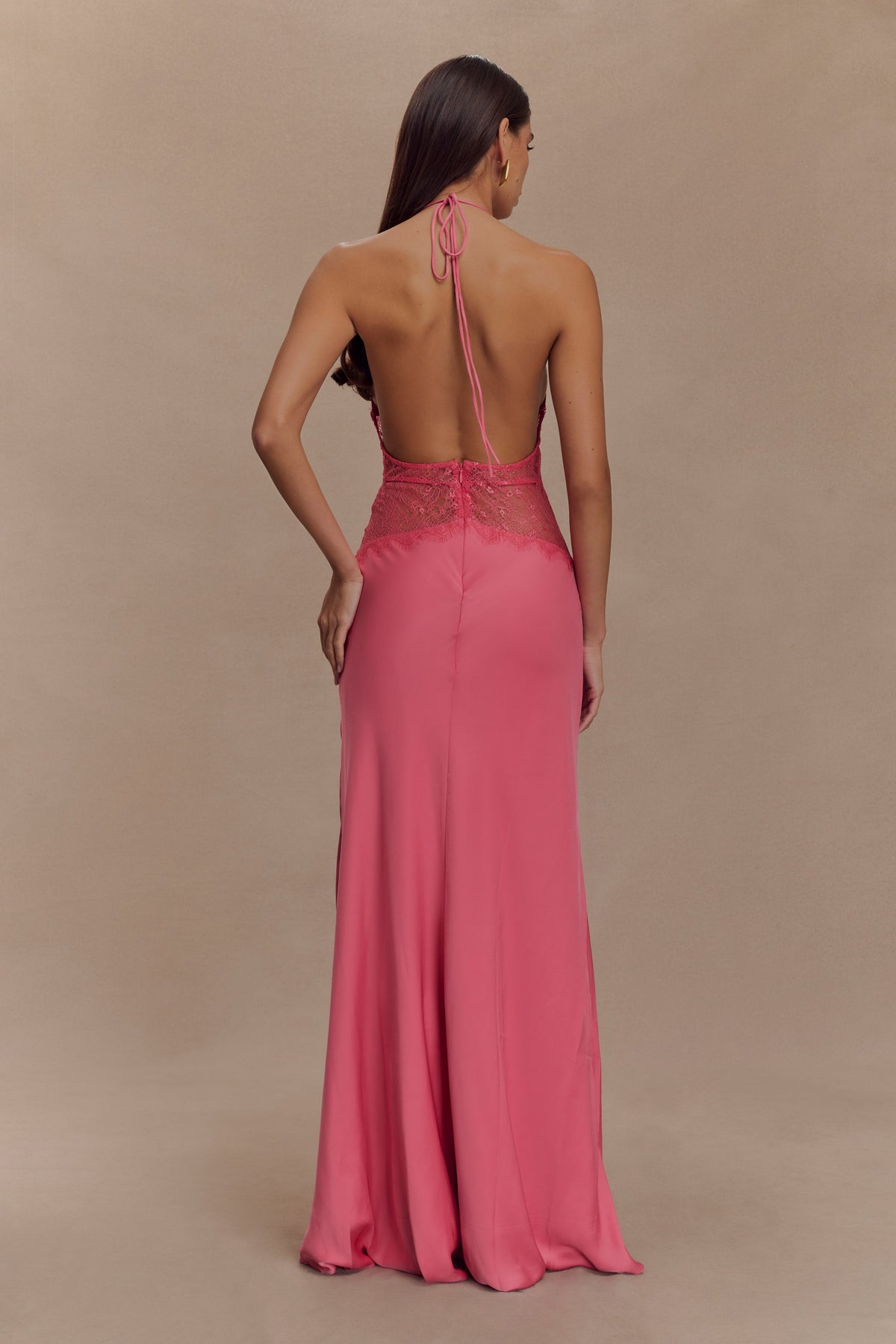 Kalira™ | Satin-Spitzen-Maxikleid