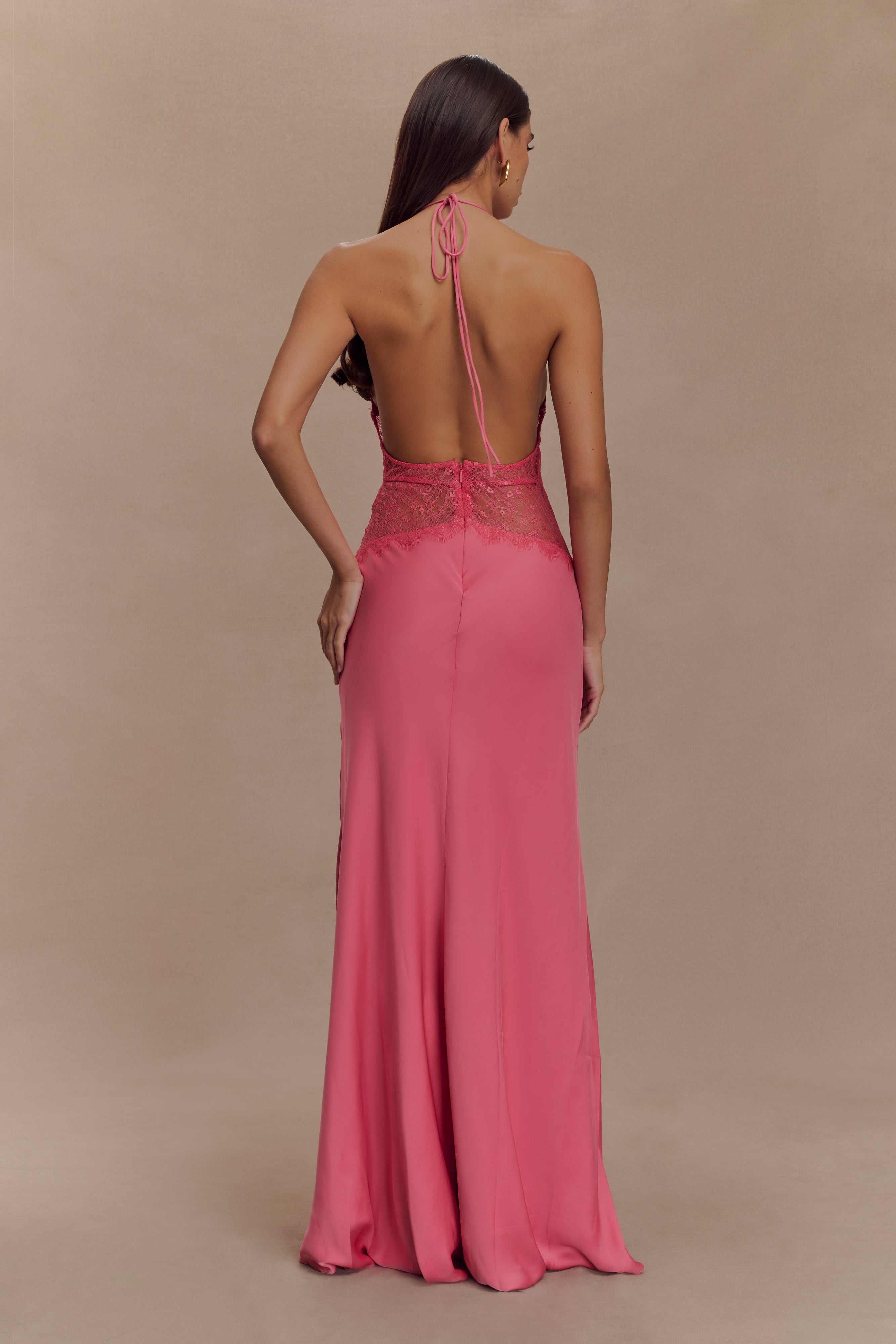Kalira™ | Satin-Spitzen-Maxikleid